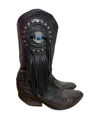 Zodiac black cowboy boots